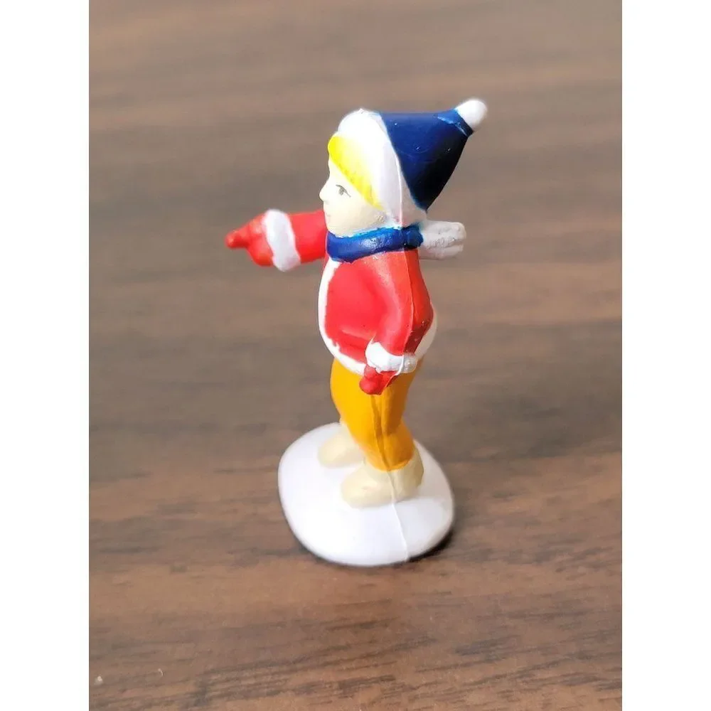 Blue hat kid play‎ Snow Village accessory Xmas decor
